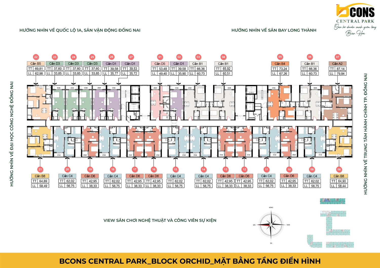 BCONS CENTRAL PARK_BLOCK ORCHID_MẶT BẰNG TẦNG ĐIỂN HÌNH